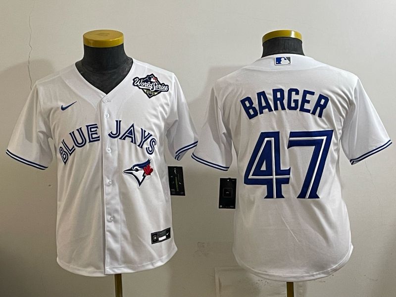 Youth 2025 Toronto Blue Jays #47 Barger white Game Nike MLB Jersey style 003